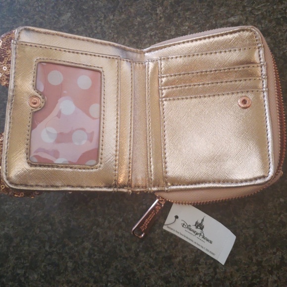Disney Parks Loungefly Rose Gold Minnie Wallet - Picture 2 of 4
